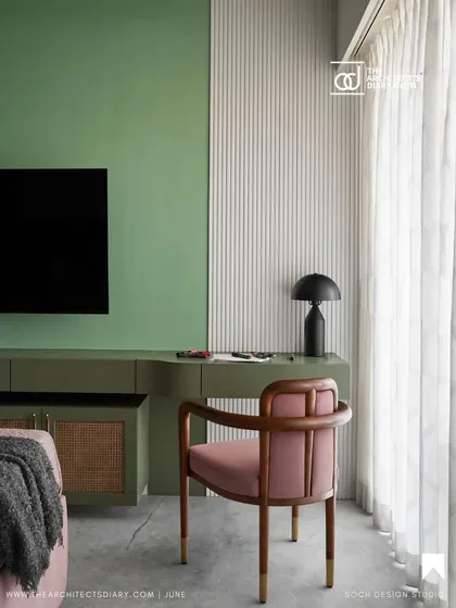 A detail from the feature, focusing on the serene study corner in one of the bedrooms.