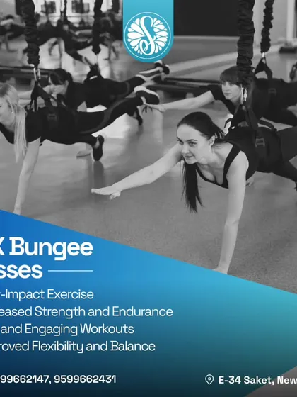 Our TRX Bungee classes are a low-impact, fun, and engaging workout that increases strength and improves balance.