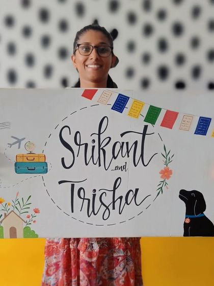 A duplicate of 72, nothing makes us happier than seeing our art find its home. This personalized name board was created for a travel-loving couple.