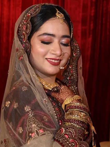 This bride looks absolutely serene. The makeup is blended perfectly to create a flawless canvas that looks stunning on camera.
