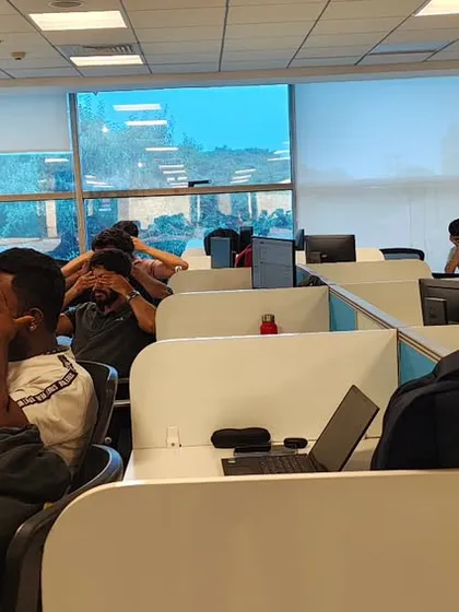 Even a few minutes of mindful stretching at the desk can make a huge difference. I teach simple pranayama and mindfulness techniques that can be done right in the cubicle to reset the mind and soothe the nervous system.