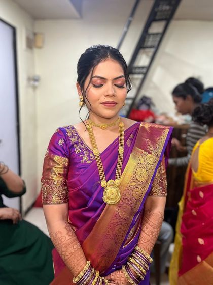 Another angle of this stunning engagement look, showing how the makeup looks beautiful and natural.