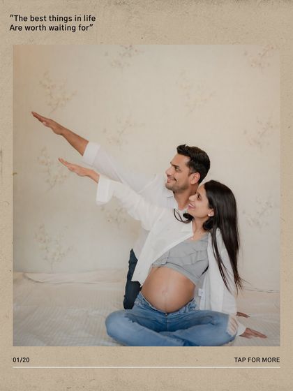 A fun and creative pose with the couple reaching for the sky. This shot symbolizes their excitement and the new adventures that lie ahead.