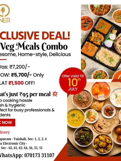We believe in providing real value. Our combo deals, like the 60 Veg Meals offer, are perfect for students and busy professionals, bringing the cost down to just ₹95 per wholesome meal.