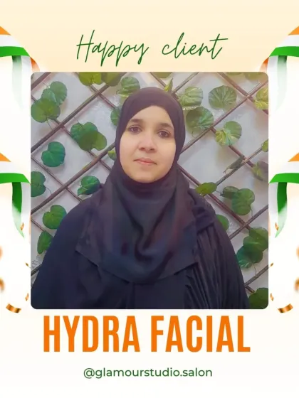 A serene and satisfied client after her Hydra Facial. We cater to everyone, ensuring a comfortable and rewarding experience for all.