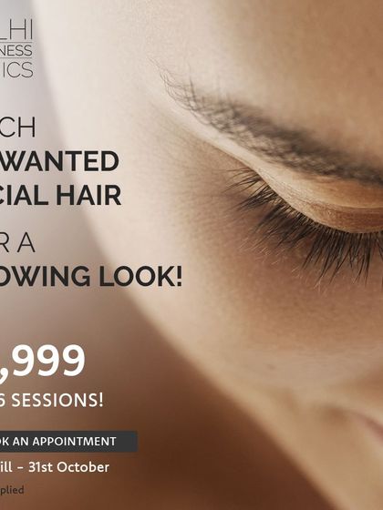 Ditch unwanted facial hair for good with our targeted laser package. For just ₹9,999, you get six sessions to achieve a smooth, glowing look without the hassle of threading or waxing.