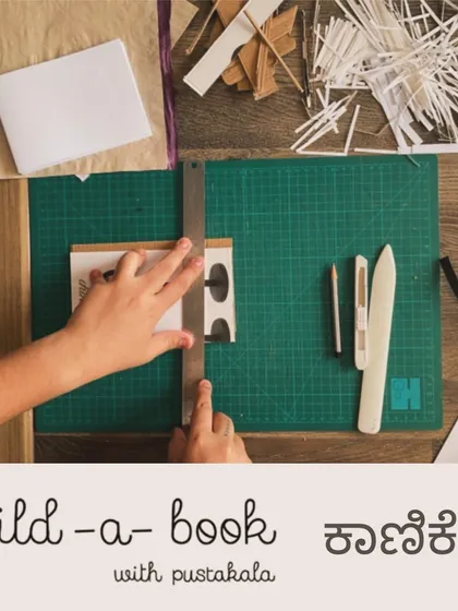 The satisfying process of building a book by hand. Here, a participant measures and cuts materials for a custom journal. Our bookbinding workshops cover everything you need to know to create your own unique notebooks from scratch.