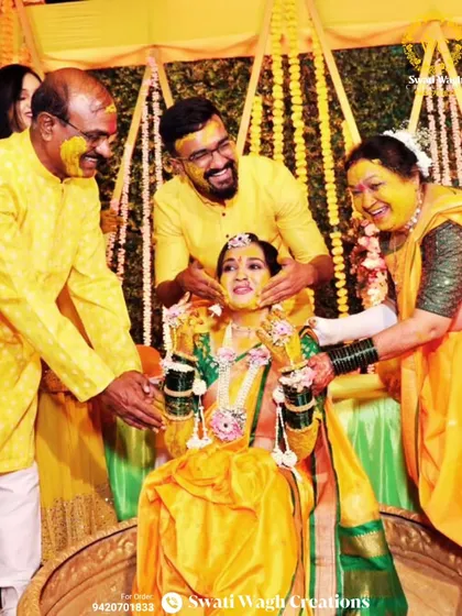 The joy of family is at the heart of every Haldi. It's a pleasure to see my floral creations being a part of such happy and colorful moments.