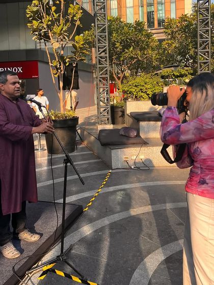 A behind-the-scenes look at a performance being filmed. We ensure high-quality documentation of our shows to share the magic with a wider audience.