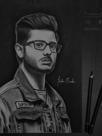 My tribute to CarryMinati, one of India's biggest YouTubers. This 72-hour portrait in his signature denim jacket is for everyone who has been inspired by his journey.