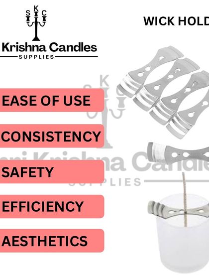 A wick holder is a simple tool that makes a big difference. It holds your wick perfectly centered while the wax sets, which is crucial for safety and ensuring the candle burns evenly.