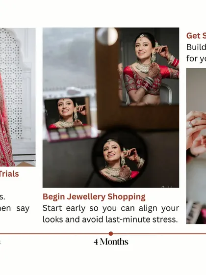 Our wedding planning timeline advises starting your jewelry shopping early to align your looks and avoid last-minute stress.