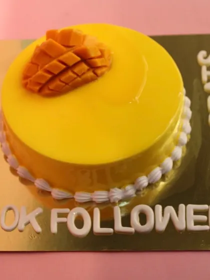 A vibrant mango cake we created to celebrate influencer Arbaz Chougle reaching 10k followers. We love being a part of our clients' success stories.
