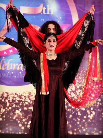 Using the 'manta' or shawl in our Flamenco-Kathak piece adds another layer of drama and visual storytelling to the performance.