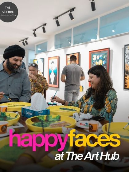 The studio is always filled with happy faces, especially during our corporate workshops. Here, team members are enjoying a creative break, painting and bonding together.