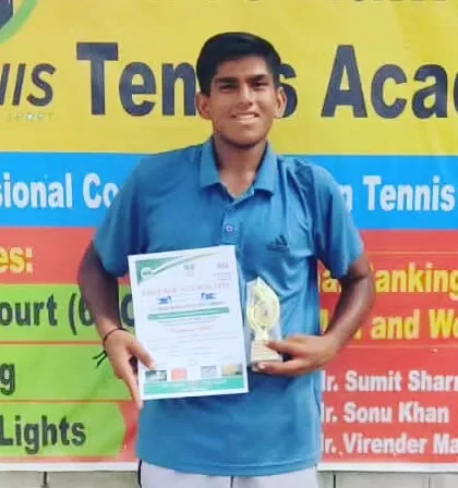 Dev Prakash as the runner-up in the Singles final of the U18 Championship Series tournament.