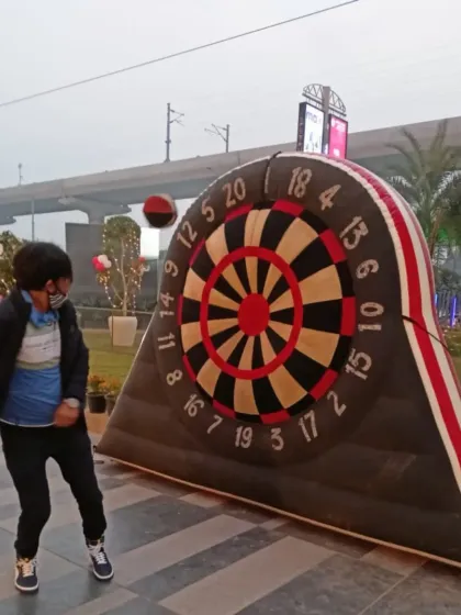 My giant inflatable dartboard is always a huge hit with kids and adults. It's a safe and fun way to add some friendly competition to any outdoor event or birthday party.