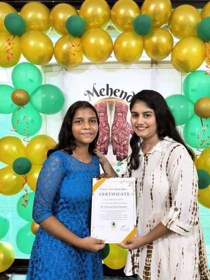 Here I am with another graduate from my henna art program. My goal is to give every student the skills and confidence they need to succeed.