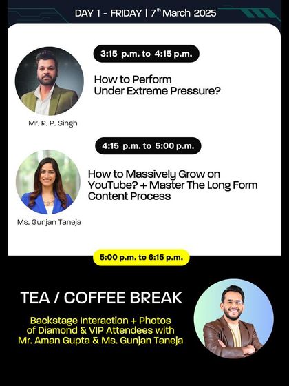 The latter half of Day 1 at FGS, with sessions on performing under pressure and mastering long-form content for YouTube growth.
