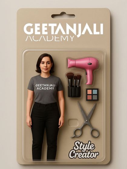 This is the Geetanjali certified 'Style Creator' kit. Our students are equipped with all the tools and skills they need to become real-life style icons.