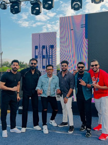 The full crew on stage. It takes a village to put on a festival of this size.