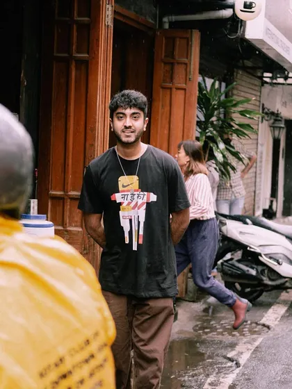 Another look from the Nike shoot, capturing a moment in the bustling lanes of Bombay. The campaign was all about celebrating local culture and street style.