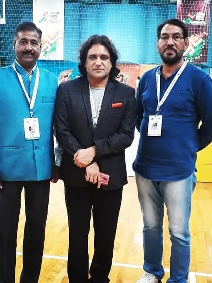 With officials at the Khelo India Youth Games. Being part of such a significant national event allows us to contribute to the growth of basketball at the grassroots level.