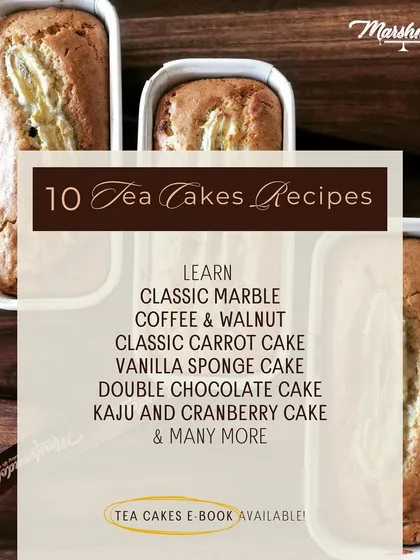 My e-book is packed with 10 essential tea cake recipes for any home baker. You'll learn to make everything from Classic Marble and Carrot Cake to Double Chocolate and Kaju Cranberry.