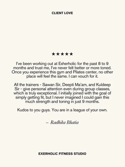 Radhika's journey over 9 months is why we do what we do. She notes that she's never felt better or more toned, and that the personal attention from our trainers is truly exceptional.