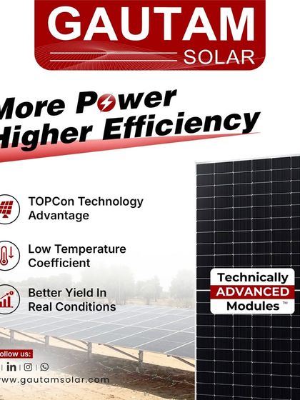 Our TOPCon technology modules are engineered for more power and higher efficiency. They feature a low temperature coefficient for better performance in hot climates and deliver a better yield under real-world conditions.