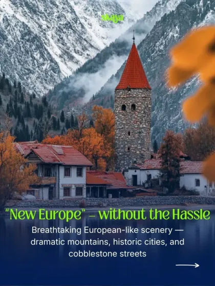 Experience the "New Europe" without the usual hassle. Georgia offers breathtaking European-like scenery, from dramatic mountains to historic cities with charming cobblestone streets.