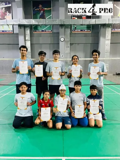 A group of our proud achievers from the District Badminton Championship 2023. We believe in celebrating every player's hard work and dedication.