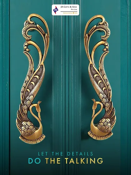 Let the details do the talking. We designed these peacock main door handles, intricately crafted from solid brass, to turn any entrance into a piece of art. This is where Indian heritage meets timeless elegance.