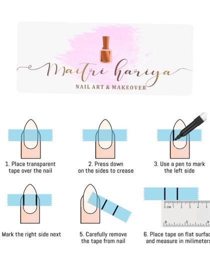 Another easy method for measuring your nails for press-ons. This guide shows how to use transparent tape to get a precise measurement for a perfect fit every time.
