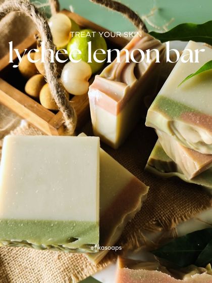 My Lychee Lemon Soap Bar is like a tropical vacation for your skin. Packed with rich cocoa butter and a refreshing lychee essential oil blend, it's your defense against the sweaty, sticky summer blues.