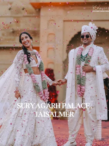 A royal wedding at Suryagarh Palace in Jaisalmer. We specialize in creating grand celebrations in India's most majestic heritage properties.