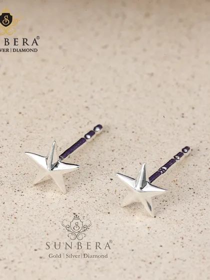 Simple yet classic silver star stud earrings. These offer an understated elegance and a touch of celestial magic for everyday wear.