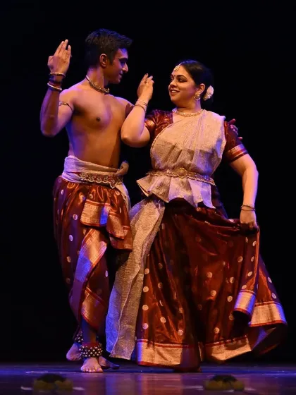 A playful interaction during our duet. The performance is not just about technique, but also about the connection and conversation between the two dancers on stage.