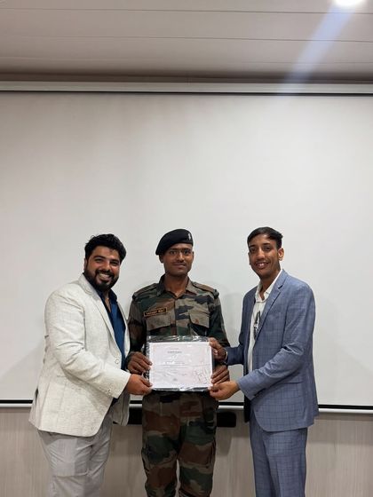 Another proud moment awarding a certificate to a soldier. Each certificate represents countless hours of hard work, dedication, and newly acquired skills in drone technology.