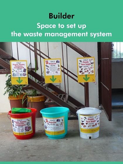 The builder or management needs to provide the space to set up the waste management system. We can help you identify the best location, whether it's a basement, terrace, or garden corner.