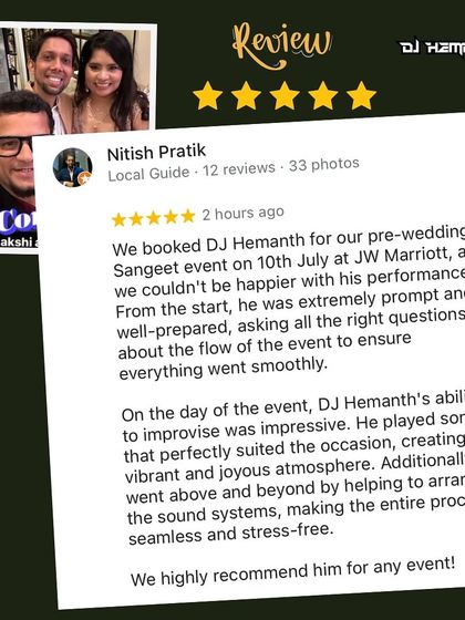 Hemanth Bhat - Wedding DJ Services Happy Clients & Awards photo 3