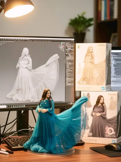 The magic is in the details. I meticulously sculpt every fold and flow of fabric to bring your memory to life. This figurine showcases the delicate movement of a flowing gown, turning a beautiful moment into a timeless keepsake you can hold.