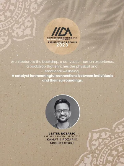I was invited to speak at the IIDA Summit, an event for Indian Interior Design and Architecture. It's always a great opportunity to share our thoughts on how architecture can enrich human experience.