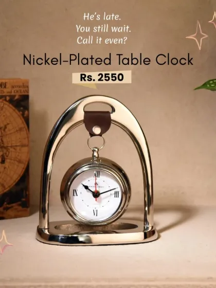 This nickel-plated table clock is a classic and timeless gift for Raksha Bandhan, perfect for a sibling's desk or bedside table.