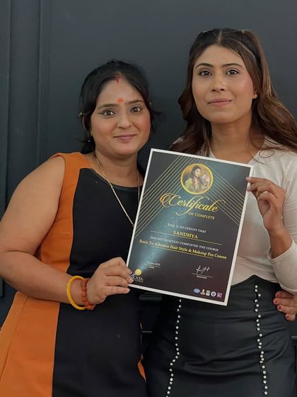 Sandhya, holding her certificate of completion. It’s a joy to see women empowering themselves through this art form.