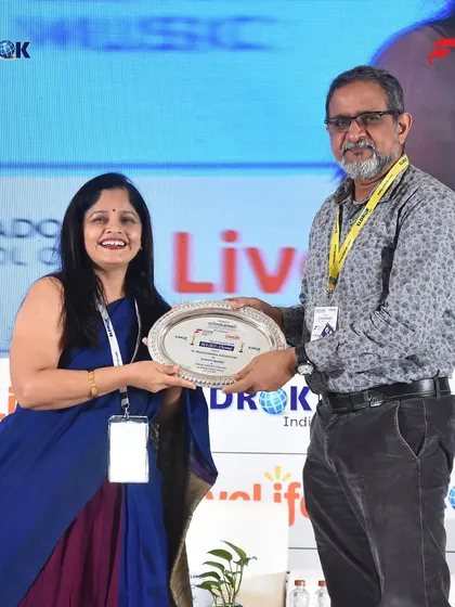 Receiving an award at the Eldrok Chennai Summit. It is an honor to be recognized for my work in bringing music and performance into everyday learning.