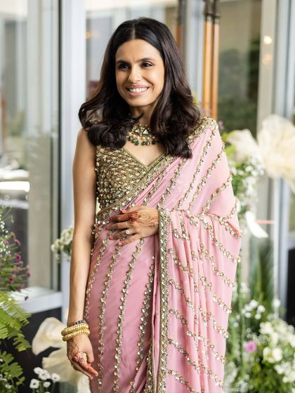 This look is all about soft, glowing, and picture-perfect makeup. It was a joy to get the ever-so-graceful sister of the groom ready for the wedding celebrations.