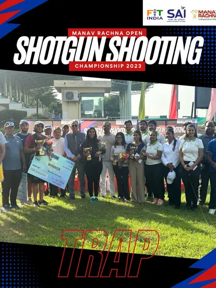 A group photo of all the winners and finalists from the Trap event at our Open Shotgun Shooting Championship, celebrating a day of intense competition.