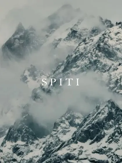 A simple, atmospheric image of the snow-covered peaks of Spiti, a memory from my travels in 2023.