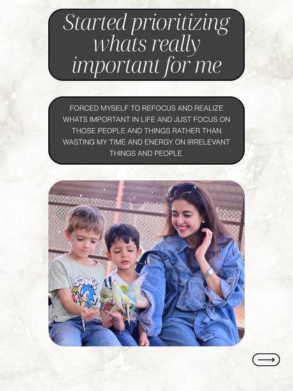 I learned to prioritize what's truly important. I refocused my energy on the people and things that matter, rather than wasting it on things that drained me. Here I am with my children, my biggest priority.